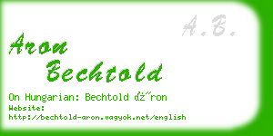 aron bechtold business card